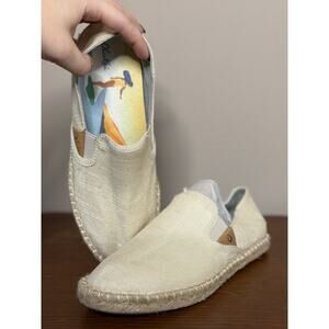 OluKai KAULA PA'A KAPA Womens Size 7 Comfort Slip On Shoes Canvas Ivory Beach